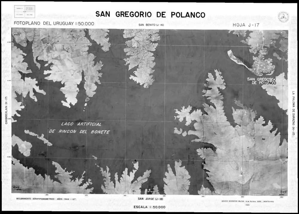SGM URUGUAY 1969 LAGO RINCON DEL BONETE J-17 SAN GREGORIO