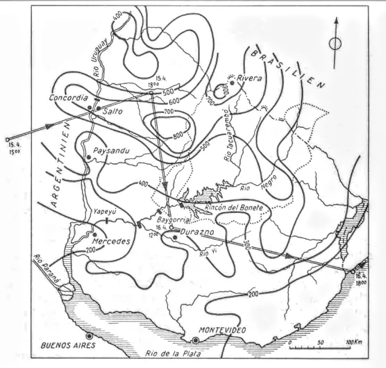 Mapa de lluvias Marzo Abril 1959