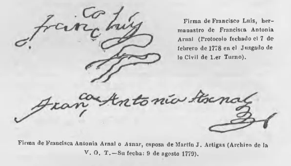 Firma Francisca Antonia Arnal