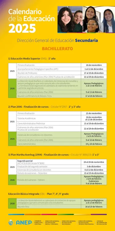 Calendario ANEP 20253