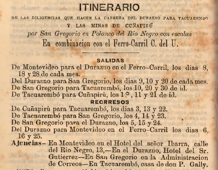 Horario de las Diligencias
