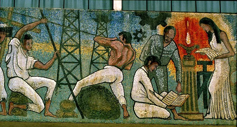 Mural_en_mosaico_(detalle)_de_la_fachada_de_la_Universidad_Técnica_Hermanos_Maristas,_de_Loja,_dedicado_a_las_artes_y_a_los_trabajos._Foto_Cristóbal_Corral